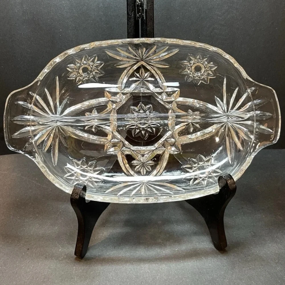 Vintage Star of David elegant divided relish dish